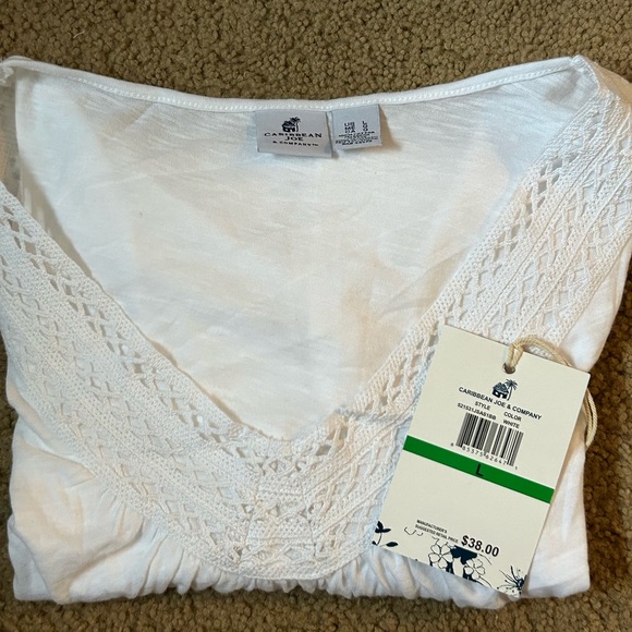 Caribbean Joe Woman’s White Shirt NWT Large - Picture 7 of 7